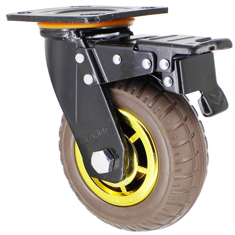 中型脚轮橡胶轮 中型减震胶轮 膨胀胶单轴减震轮 质量可靠
