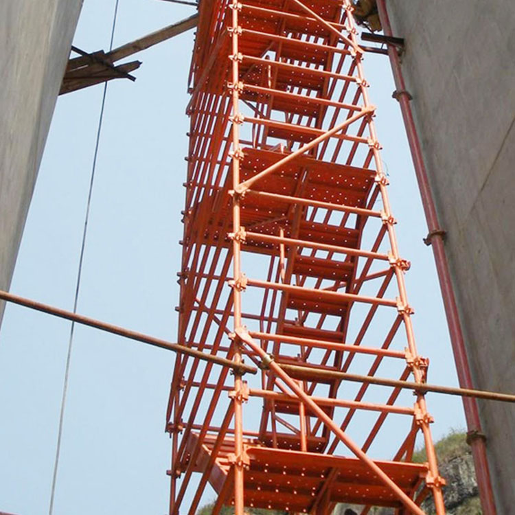 桥梁施工安全爬梯 挂网式安全爬梯 弘旭 承插式安全爬梯 弘旭建材