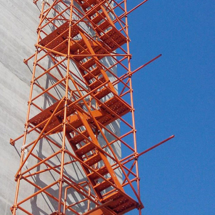 挂网式安全爬梯 装配式安全爬梯 弘旭 之字形安全爬梯 弘旭建材