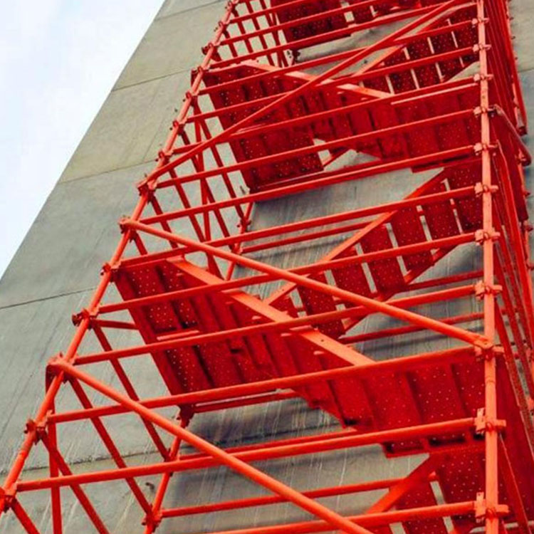 挂网式75型安全爬梯  桥梁施工安全爬梯 弘旭 拆装式安全梯笼 弘旭建材