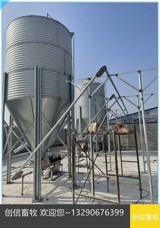 猪场饲料塔 自动化上料系统 料塔料线 热镀锌料塔 首钢275g镀锌层料塔