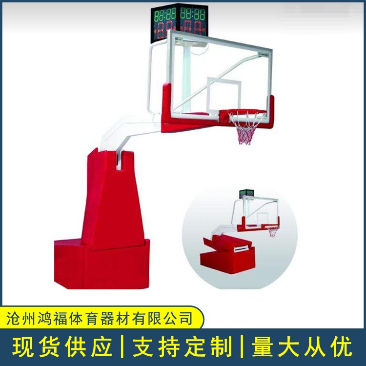 供应销售体育馆室内外电动遥控折叠篮球架/手动液压篮球架
